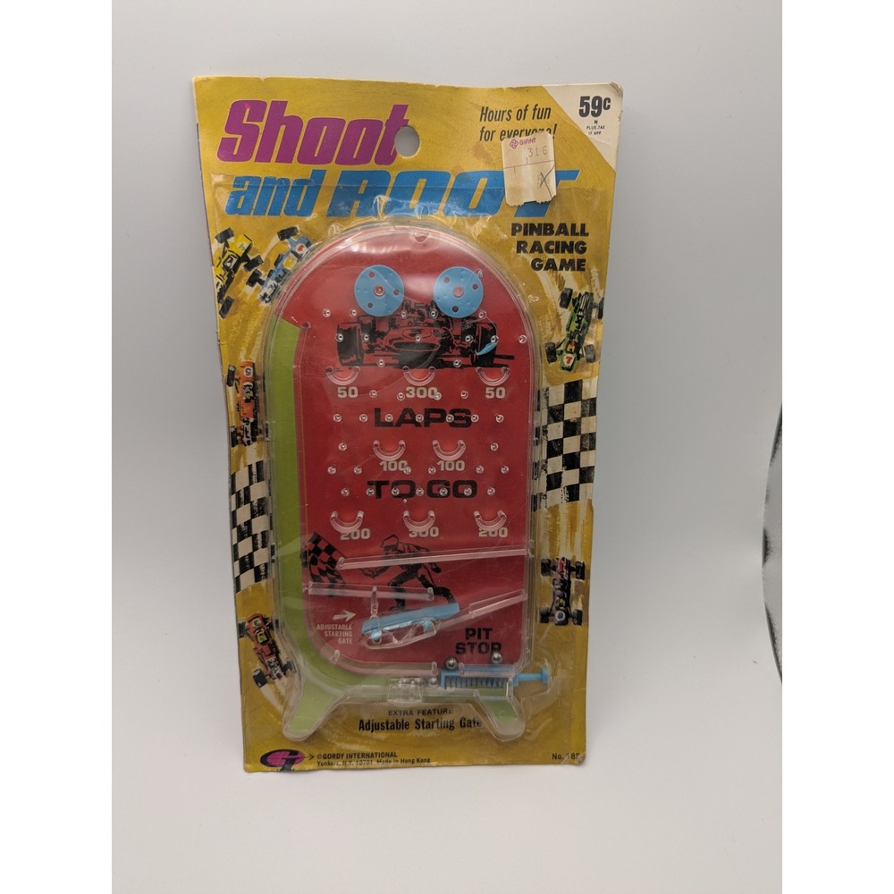 1970s Gordy International Shoot and Root Pinball Racing Game No 185 Vintage Toy